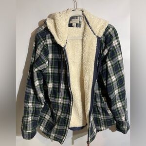 L.L. Bean Navy and Cream Sherpa Jacket